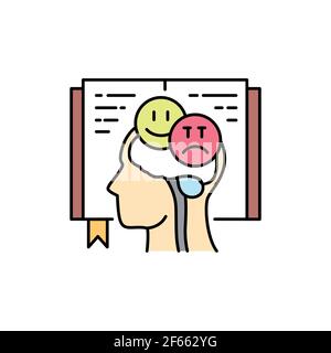 Symbol für die Psychopathologie-Farblinie. Piktogramm für Webseite, mobile App, Promo. UI UX GUI Design Element. Bearbeitbare Kontur. Stock Vektor