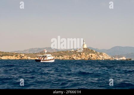 Isola dei Cavoli mit Leuchtturm, Villasimius Stockfoto