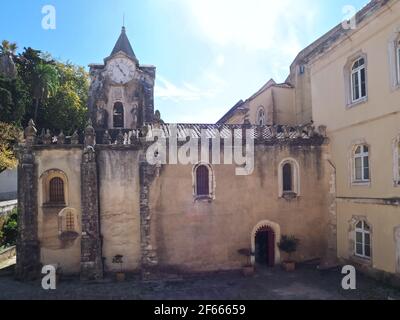 Gotische Kirche Igreja de Nossa Senhora do popula in Caldas da Rheinha, Zentralportugal Stockfoto