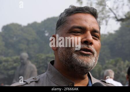 Rajesh Ranjan im Volksmund als Pappu Yadav bekannt, ist ein Politiker. 1991 gewann er die Wahlen zum Lok Sabha (dem Unterhaus des indischen Parlaments) Stockfoto