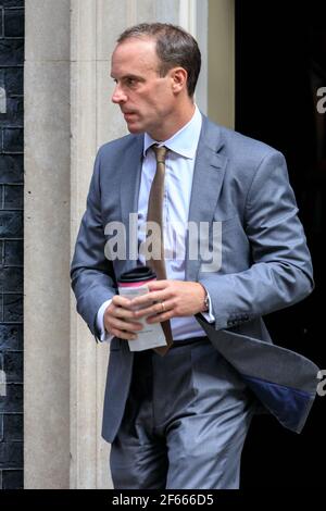 Dominic Raab, Abgeordneter, Außenminister, Politiker der britischen Konservativen Partei, Downing Street, London Stockfoto