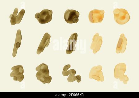Hand bemalt Aquarell Fleck Pack Vektor-Illustration. Stock Vektor