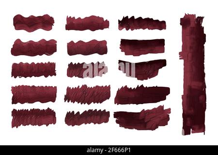 Handbemalter Pinsel Pinselstrich Set Vektor-Illustration. Stock Vektor