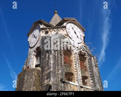 Gotische Kirche Igreja de Nossa Senhora do popula in Caldas da Rheinha, Zentralportugal Stockfoto