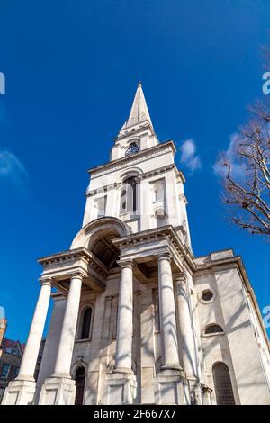 Außenansicht von Christ Church, Spitalfields, London, UK Stockfoto