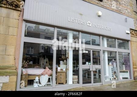 Llandudno, UK: Mar 18, 2021: Listers Interiors von Mostyn Street sind spezialisierte Einrichtungshäuser und Einrichtungshäuser. Stockfoto