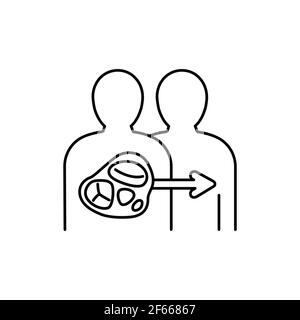 Symbol für die Farblinie der Ventiltransplantation. Spenderorgan. Piktogramm für Webseite, mobile App, Promo. UI UX GUI Design Element. Bearbeitbare Kontur. Stock Vektor