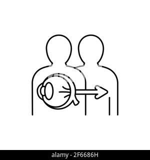 Symbol für die Farblinie der Augentransplantation. Spenderorgan. Piktogramm für Webseite, mobile App, Promo. UI UX GUI Design Element. Bearbeitbare Kontur. Stock Vektor