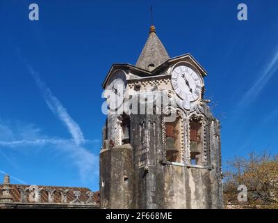 Gotische Kirche Igreja de Nossa Senhora do popula in Caldas da Rheinha, Zentralportugal Stockfoto