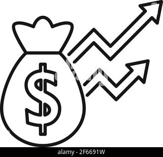 Broker Money Bag Symbol, skizzieren Stil Stock Vektor