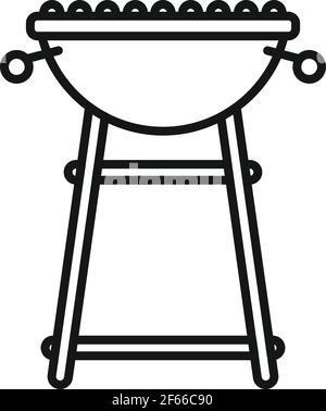 Brazier Grill Symbol, Umriss Stil Stock Vektor