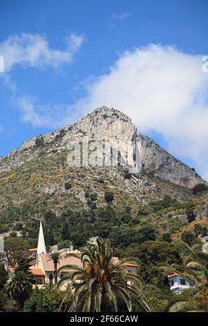 Massif de la Tete du Chien oder Hundekopf-Massiv, Cote d'Azur, Französische Riviera, Mittelmeer, Provence, Monaco, Frankreich, Europa Stockfoto