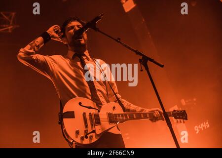 Newcastle UK - 12th. Juli 2019: Frank Turner und die schlafenden Seelen - live im Konzert beim Wasteland Music Festival Stockfoto