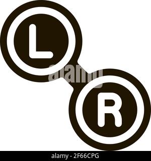 Markante Form Symbol für linke und rechte Linse Vektor Glyphe Illustration Stock Vektor