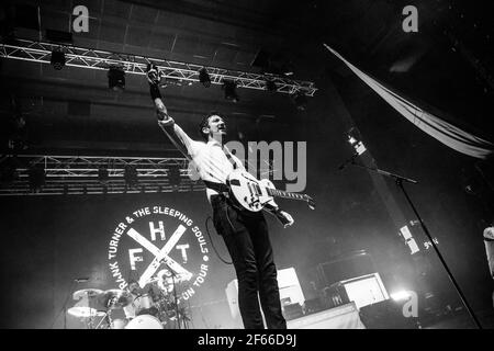 Newcastle UK - 12th. Juli 2019: Frank Turner und die schlafenden Seelen - live im Konzert beim Wasteland Music Festival Stockfoto