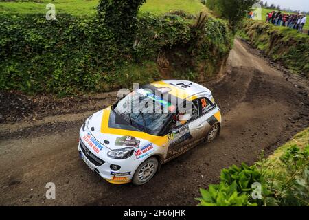 34 INGRAM Chris EDMONDSON Elliot Opel ADAM R2 Aktion während der Rallye-Europameisterschaft 2017 ERC Azoren Rallye, vom 30. März bis 1. April, in Ponta Delgada Portugal - Foto Jorge Cunha / DPPI Stockfoto