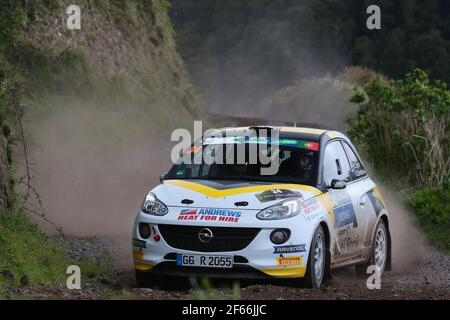 34 INGRAM Chris EDMONDSON Elliot Opel ADAM R2 Aktion während der Rallye-Europameisterschaft 2017 ERC Azoren Rallye, vom 30. März bis 1. April, in Ponta Delgada Portugal - Foto Gregory Lenormand / DPPI Stockfoto