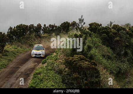 34 INGRAM Chris EDMONDSON Elliot Opel ADAM R2 Aktion während der Rallye-Europameisterschaft 2017 ERC Azoren Rallye, vom 30. März bis 1. April, in Ponta Delgada Portugal - Foto Jorge Cunha / DPPI Stockfoto