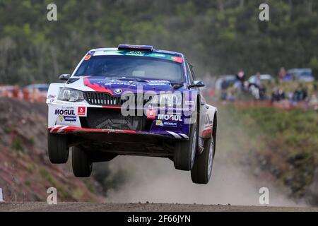 09 CERNY Jan CERNOHORSKY Petr Skoda Fabia R5 Aktion während der European Rally Championship 2017 ERC Azores Rallye, vom 30. März bis 1. April, in Ponta Delgada Portugal - Foto Jorge Cunha / DPPI Stockfoto