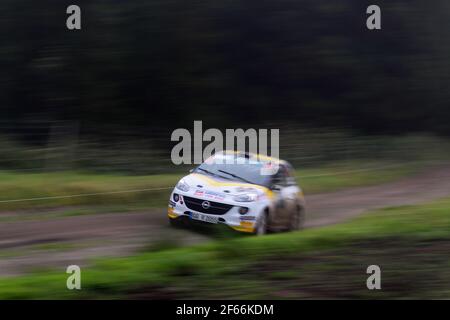 34 INGRAM Chris EDMONDSON Elliot Opel ADAM R2 Aktion während der Rallye-Europameisterschaft 2017 ERC Azoren Rallye, vom 30. März bis 1. April, in Ponta Delgada Portugal - Foto Gregory Lenormand / DPPI Stockfoto