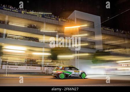 02 KOPECKY Jan (CZE) DRESLER Pavel (CZE) Skoda Fabia R5 Aktion während der Rallye-Europameisterschaft 2017 ERC Barum Rallye, vom 25. Bis 27. August, in Zlin, Tschechische Republik - Foto Gregory Lenormand / DPPI Stockfoto