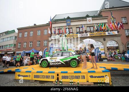 02 KOPECKY Jan (CZE) DRESLER Pavel (CZE) Skoda Fabia R5 Ambiance Podestsieger während der Rallye-Europameisterschaft 2017 ERC Barum Rallye, vom 25. Bis 27. August, in Zlin, Tschechische Republik - Foto Gregory Lenormand / DPPI Stockfoto