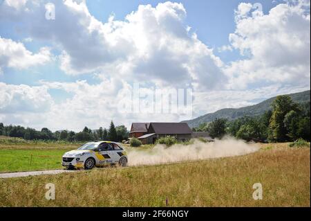 30 INGRAM Chris (GBR) ELLIOTT Edmondson (GBR) Opel ADAM R2 Aktion während der Rallye-Europameisterschaft 2017 Rzeszowski in Polen vom 4. Bis 6. August - Foto Wilfried Marcon / DPPI Stockfoto