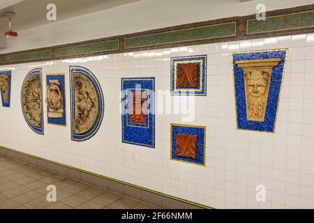 U-Bahn-Station Brooklyn Museum of Art in NYC Stockfoto