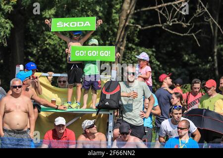 Ambiente Publikum während der Rallye-Europameisterschaft 2017 ERC Barum Rallye, vom 25. Bis 27. August, in Zlin, Tschechische Republik - Foto Jorge Cunha / DPPI Stockfoto