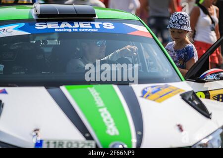 02 KOPECKY Jan (CZE) DRESLER Pavel (CZE) Skoda Fabia R5 Ambience Portrait während der European Rally Championship 2017 ERC Barum Rallye, vom 25. Bis 27. August, in Zlin, Tschechische Republik - Foto Jorge Cunha / DPPI Stockfoto