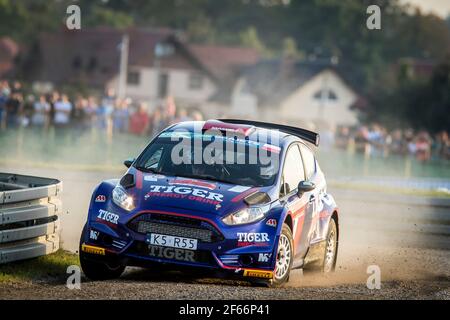 16 KASPERCZYK Tomasz (POL), SYTY Damian (POL), TIGER ENERGY DRINK RALLY TEAM, Ford Fiesta R5, Aktion während der Rallye-Europameisterschaft 2018 PZM Rally Polen in Mikolajki vom 21. Bis 23. September - Foto Gregory Lenormand / DPPI Stockfoto