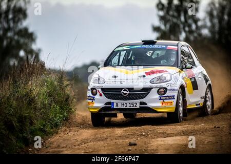 23 KRISTENSSON Tom (SWE), APPELSKOG Henrik (SWE), ADAC OPEL RALLYE JUNIOR TEAM, Opel ADAM R2, Aktion während der Rallye-Europameisterschaft 2018 in Polen auf Mikolajki vom 21. Bis 23. September - Foto Thomas Fenetre / DPPI Stockfoto