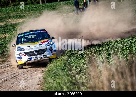 23 KRISTENSSON Tom (SWE), APPELSKOG Henrik (SWE), ADAC OPEL RALLYE JUNIOR TEAM, Opel ADAM R2, Aktion während der Rallye-Europameisterschaft 2018 in Polen auf Mikolajki vom 21. Bis 23. September - Foto Thomas Fenetre / DPPI Stockfoto