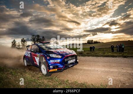 16 KASPERCZYK Tomasz (POL), SYTY Damian (POL), TIGER ENERGY DRINK RALLY TEAM, Ford Fiesta R5, Aktion während der Rallye-Europameisterschaft 2018 in Mikolajki vom 21. Bis 23. September - Foto Thomas Fenetre / DPPI Stockfoto