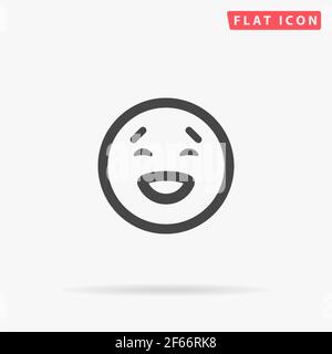 Lachendes Gesicht flaches Vektor-Symbol. Handgezeichnete Design-Illustrationen. Stock Vektor