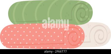 Handtücher Brötchen Hygiene-Symbol isoliert Stock Vektor