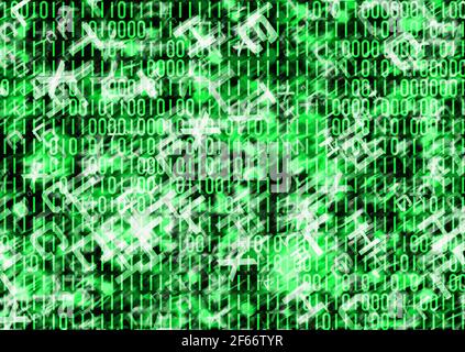 Grüne Matrix-Code-Hintergründe Stockfoto