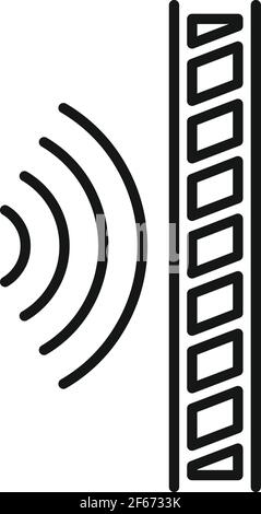Schallisolierung, Symbol für die Wand, umreiß den Stil Stock Vektor