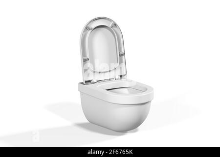 Toilettenschüssel Mockup isoliert auf weißem Hintergrund - 3D Rendern Stockfoto