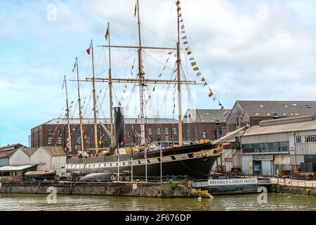 Museumsschiff Brunels SS Great Britain in Bristol Harbour, Somerset, England, Großbritannien Stockfoto