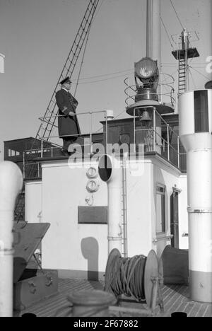 Dampffähre, S / S King Gustaf V. Kommandobrücke Stockfoto