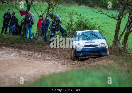 86 MARCOBAL THIERRY, MARCOBAL BASTDE CANTIN SAXO T4 FA 6K Aktion während der Rallye Frankreich 2017, Rallye Terre des Causses vom 31. März bis 2. April 2017 in Loupiac, Frankreich - Foto Thomas Fenetre / DPPI Stockfoto