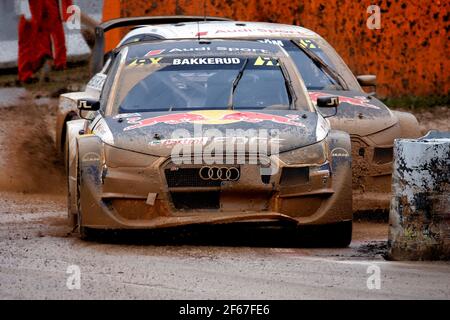 13 BAKKERUD Andreas (NOR) EKS Audi Sport Audi S1, Aktion während der FIA WRX World Rallycross Championship 2018 in Barcelone, Spanien, 14. Bis 15th. april - Foto Paulo Maria / DPPI Stockfoto