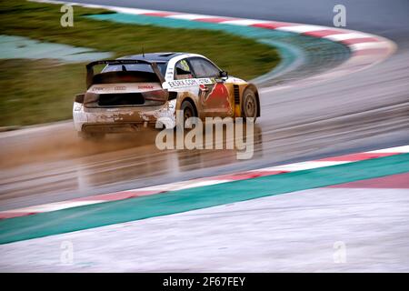 13 BAKKERUD Andreas (NOR) EKS Audi Sport Audi S1, Aktion während der FIA WRX World Rallycross Championship 2018 in Barcelone, Spanien, 14. Bis 15th. april - Foto Paulo Maria / DPPI Stockfoto