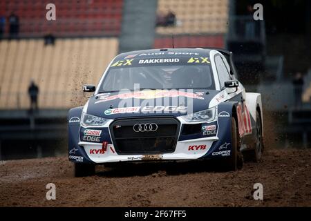 13 BAKKERUD Andreas (NOR) EKS Audi Sport Audi S1, Aktion während der FIA WRX World Rallycross Championship 2018 in Barcelone, Spanien, 14. Bis 15th. april - Foto Paulo Maria / DPPI Stockfoto