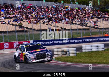 13 BAKKERUD Andreas (NOR) EKS Audi Sport Audi S1, Aktion während der FIA WRX World Rallycross Championship 2018 in Barcelone, Spanien, 14. Bis 15th. april - Foto Paulo Maria / DPPI Stockfoto