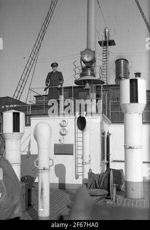 Dampffähre, S / S King Gustaf V. Command Bridge Stockfoto