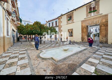 Cordoba, Andalusien, Spanien Dezember 28 2016, Ángel de Torres Platz, das indianische Haus. Stockfoto