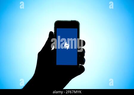Spanien. März 2021, 30th. In dieser Abbildung wird die Happn-App auf einem Smartphone-Bildschirm angezeigt. (Foto von Thiago Prudencio/SOPA Images/Sipa USA) Quelle: SIPA USA/Alamy Live News Stockfoto