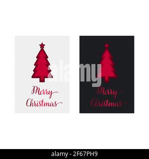 Illustration des Weihnachtskranzes. Neujahr und Weihnachten Vektorkarte Illustration auf hellem und dunklem Hintergrund. Stockfoto